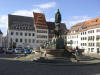 Der Marktplatz mit Brunnen von Freiberg